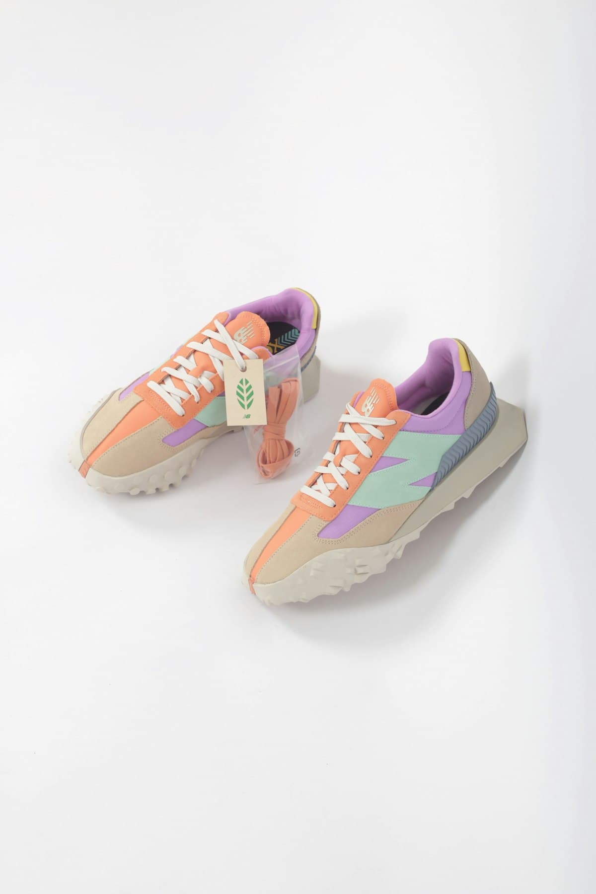 Vibrant sneakers on a display plinth